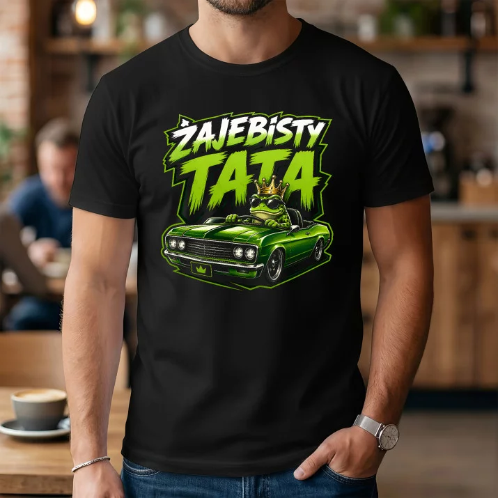 Koszulka Męska Na Dzień Taty Prezent Dla Taty Mężczyzny: Żajebisty Tata