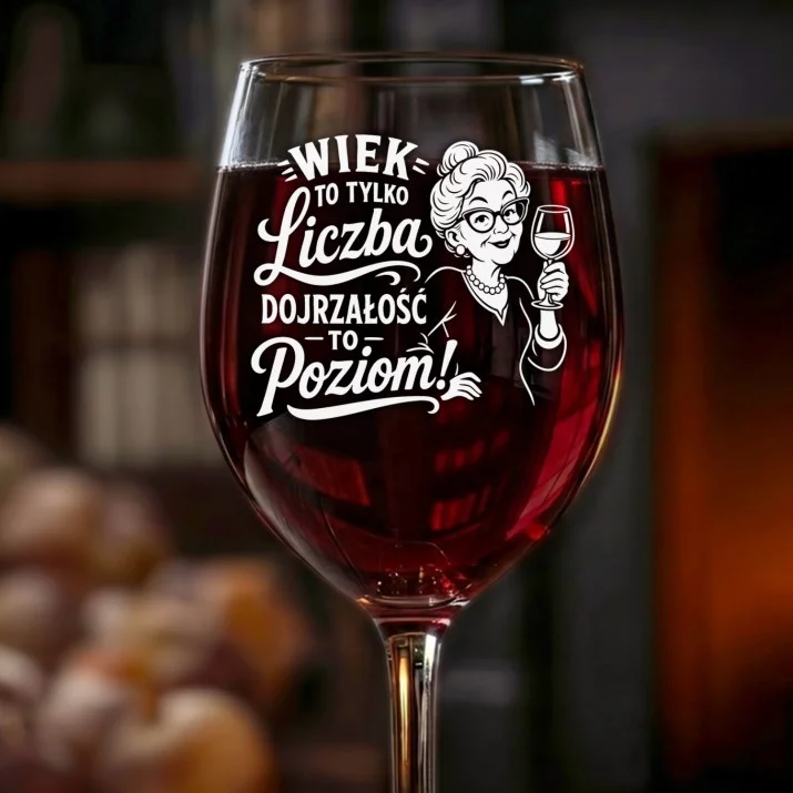 Kieliszek Do Wina Dla Osoby Starszej Prezent Dla Kobiety: Wiek To Liczba Kieliszek Do Wina Dla Osoby Starszej Prezent Dla Kobiety: Wiek To Liczba