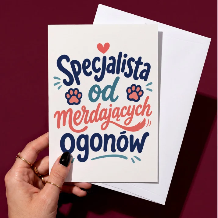 Kartka z Życzeniami Dla Weterynarza Dla Mężczyzny: Merdające Ogony Kartka z Życzeniami Dla Weterynarza Dla Mężczyzny: Merdające Ogony
