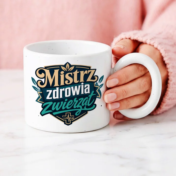 Kubek Z Okrągłym Uchem Dla Weterynarza Prezent Dla Mężczyzny: Emblemat Weterynaryjny