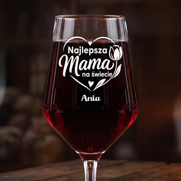 Mega Kieliszek Do Wina z Grawerem Na Dzień Matki Prezent Dla Mamy Kobiety: Najlepsza Mama Mega Kieliszek Do Wina z Grawerem Na Dzień Matki Prezent Dla Mamy Kobiety: Najlepsza Mama