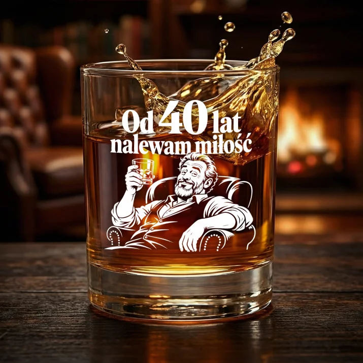 Szklanka Do Whisky Na 40 Lecie Ślubu Prezent Dla Mężczyzny: Od 40 Lat Nalewam Miłość