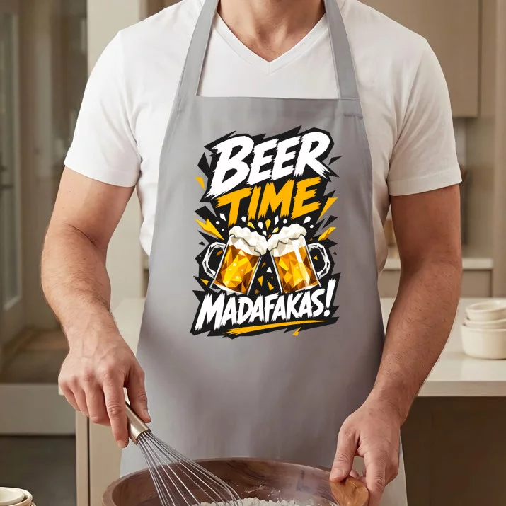 Fartuch Dla Chłopaka Prezent Na Dzień Chłopaka Dla Mężczyzny: Beer Time Madafakas!