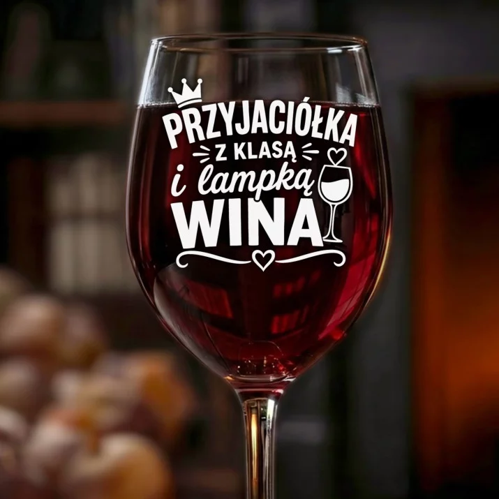 Kieliszek Do Wina Dla Przyjaciółki Prezent Dla Kobiety: Przyjaciółka Z Klasą Kieliszek Do Wina Dla Przyjaciółki Prezent Dla Kobiety: Przyjaciółka Z Klasą