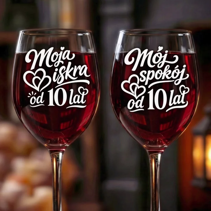 Dwa Kieliszki Do Wina Na 10 Rocznicę Ślubu Prezent Dla Pary: Dekada Razem