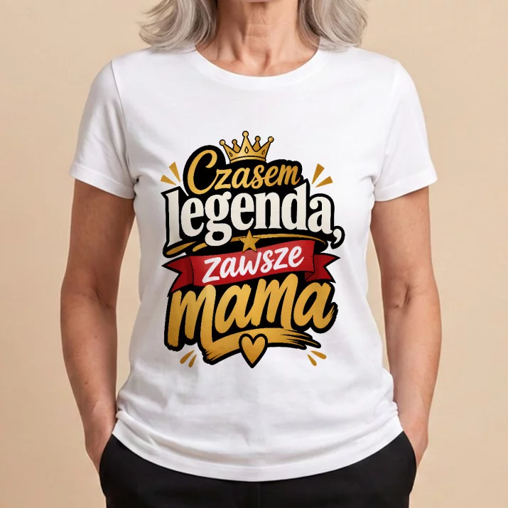 Koszulka Damska Biała Na 50 Urodziny Mamy Prezent Na 50 Urodziny Dla Kobiety: Legendarna Mama