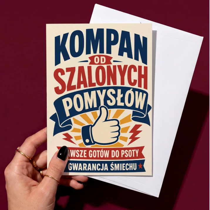 Kartka z Życzeniami Dla Przyjaciela Dla Mężczyzny: Retro Kumpelski Humor Kartka z Życzeniami Dla Przyjaciela Dla Mężczyzny: Retro Kumpelski Humor