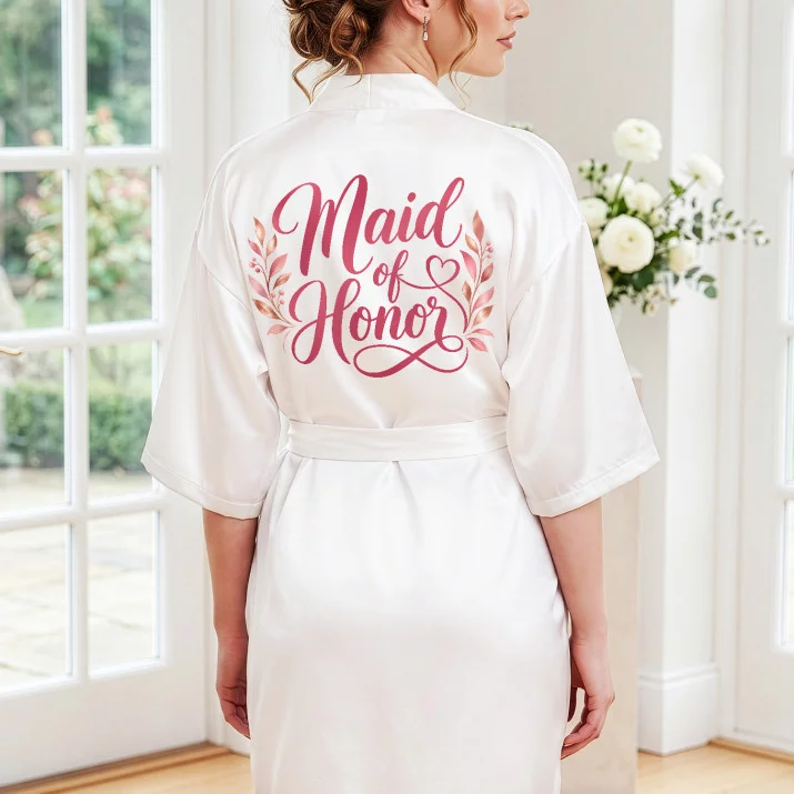 Szlafrok Satynowy Dla Świadkowej Prezent Dla Kobiety: Maid Of Honor