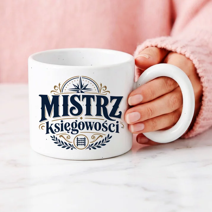 Kubek Z Okrągłym Uchem Dla Księgowego Prezent Dla Mężczyzny: Emblemat Księgowego Kubek Z Okrągłym Uchem Dla Księgowego Prezent Dla Mężczyzny: Emblemat Księgowego