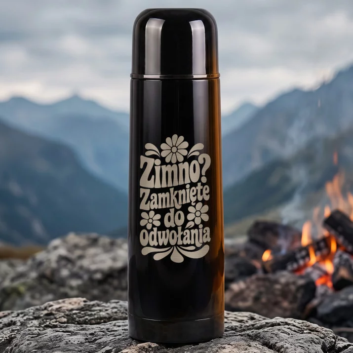Termos 500ml Na Imieniny Prezent Dla Kobiety: Zimno? Zamknięte Do Odwołania