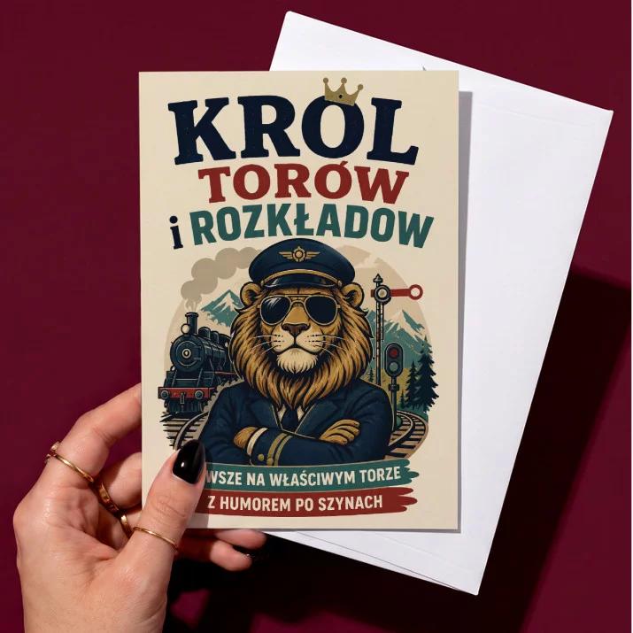 Kartka z Życzeniami Dla Kolejarza Dla Mężczyzny: Kolejowy Humor Retro