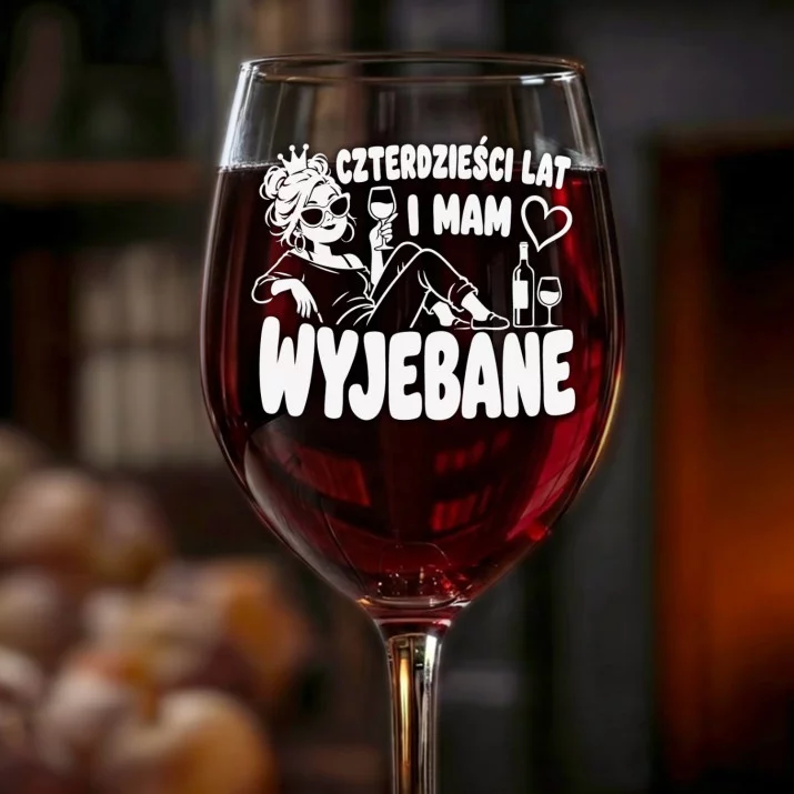 Kieliszek Do Wina Na Czterdziestkę Prezent Dla Kobiety: 40 Lat I Wyjebane