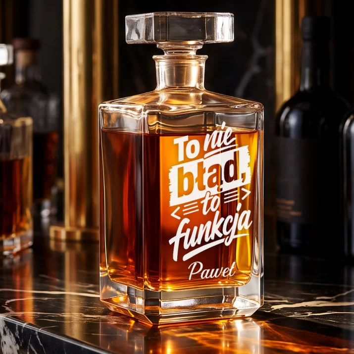 Karafka Do Whisky z Grawerem Dla Informatyka Prezent Dla Mężczyzny: To Nie Błąd, To Funkcja