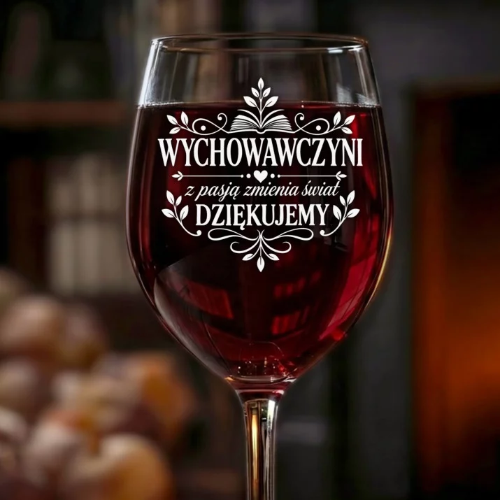 Kieliszek Do Wina Dla Wychowawczyni Prezent Dla Kobiety: Dziękujemy