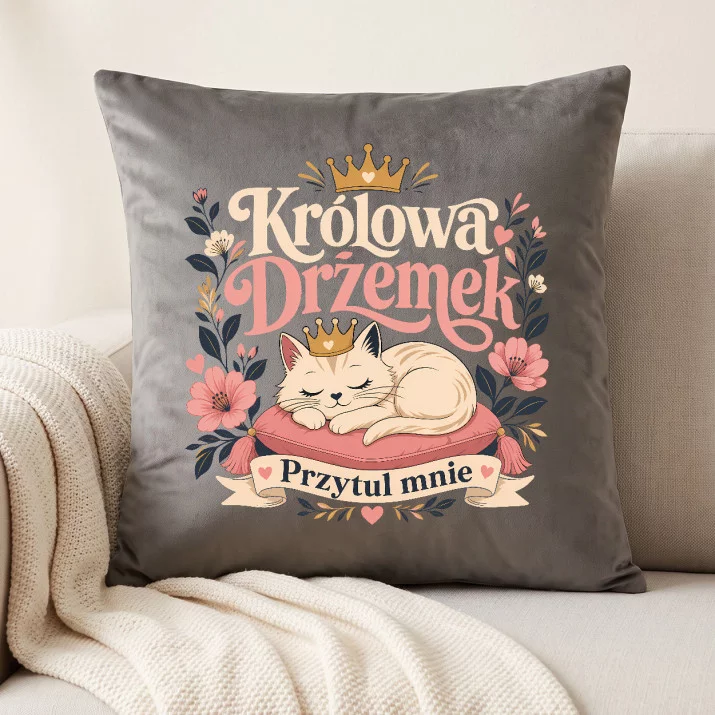 Poduszka Dekoracyjna Dla Niej Prezent Na Walentynki Dla Kobiety: Królowa Drzemek Poduszka Dekoracyjna Dla Niej Prezent Na Walentynki Dla Kobiety: Królowa Drzemek