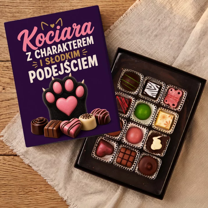 Czekoladki Dla Kociary Prezent Dla Kobiety: Kociara Ze Słodkim Podejściem Czekoladki Dla Kociary Prezent Dla Kobiety: Kociara Ze Słodkim Podejściem