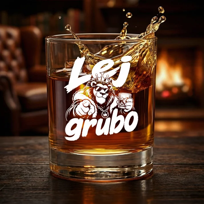 Szklanka Do Whisky Na Imieniny Prezent Dla Mężczyzny: Lej Grubo - Lew Z Whisky