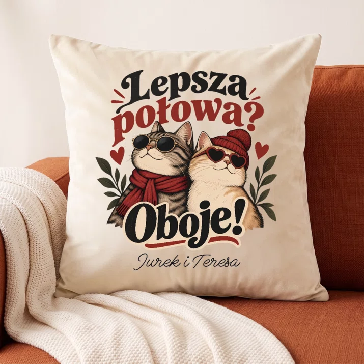 Poduszka Dekoracyjna Na Święta Prezent Dla Pary: Lepsza Połowa? Oboje