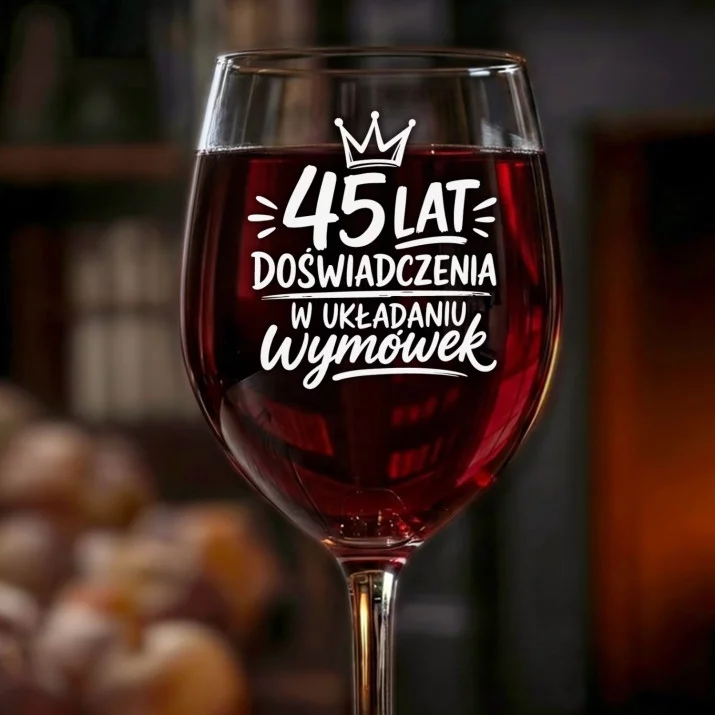 Kieliszek Do Wina Na 45 Urodziny Prezent Dla Mężczyzny: 45 Lat Doświadczenia