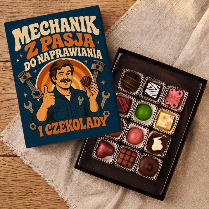 Czekoladki Dla Mechanika Prezent Dla Mężczyzny: Mechanik I Czekolada Retro Czekoladki Dla Mechanika Prezent Dla Mężczyzny: Mechanik I Czekolada Retro