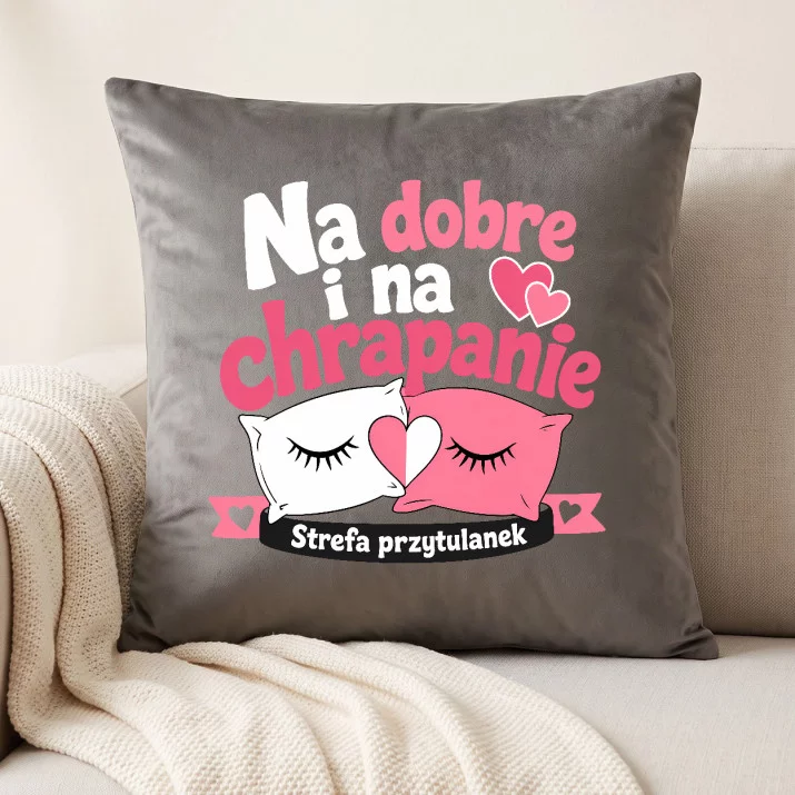 Poduszka Dekoracyjna Dla Młodej Pary Prezent Na Ślub Dla Pary: Na Dobre I Na Chrapanie Poduszka Dekoracyjna Dla Młodej Pary Prezent Na Ślub Dla Pary: Na Dobre I Na Chrapanie