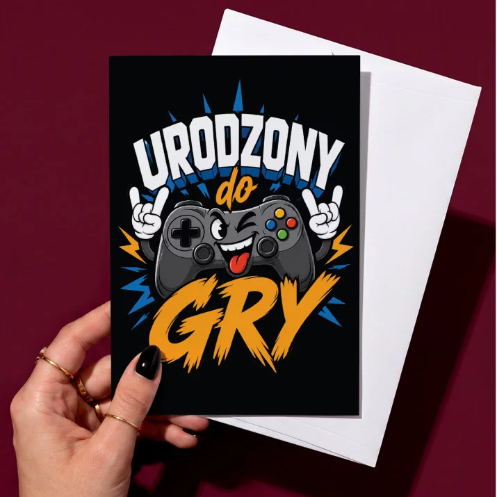 Kartka z Życzeniami Dla Gamera Dla Mężczyzny: Elegancki Gracz Kartka z Życzeniami Dla Gamera Dla Mężczyzny: Elegancki Gracz