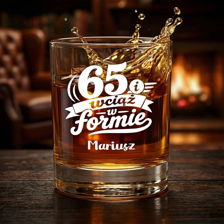 Szklanki Do Whisky z Grawerem Dla 65 Latka Prezent Na 65 Urodziny Dla Mężczyzny: 65 I Wciąż W Formie Szklanki Do Whisky z Grawerem Dla 65 Latka Prezent Na 65 Urodziny Dla Mężczyzny: 65 I Wciąż W Formie