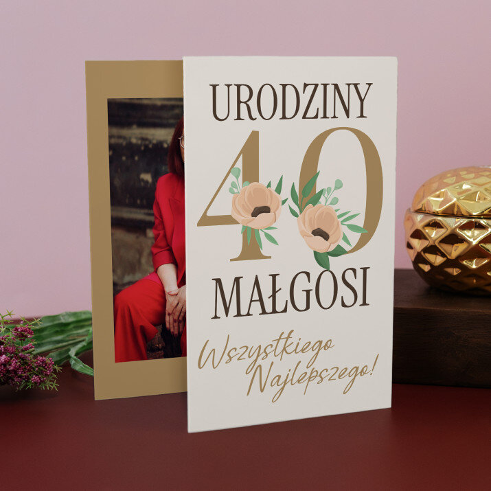 40 urodziny kwiaty - Harmonijka ze zdjęć