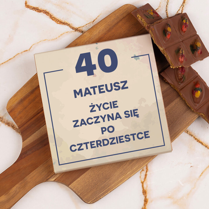  40 urodziny życie zaczyna się po 40 - Dubajska czekolada