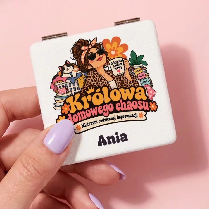Lusterko Kieszonkowe Dla Kobiety Prezent Dla Kobiety: Królowa Domowego Chaosu