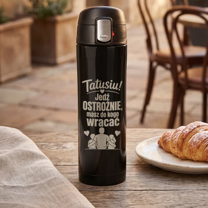 Kubek Termiczny 440ml Dla Taty Prezent Na Dzień Ojca: Tatusiu! Jedź