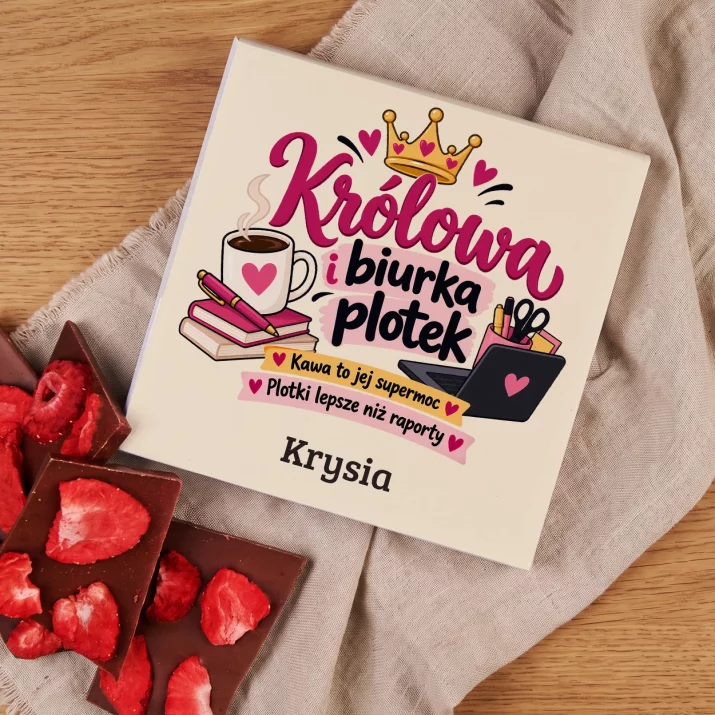 Czekolada z Truskawkami Dla Koleżanki Z Pracy Prezent Dla Kobiety: Królowa Biurka I Plotek