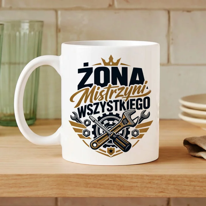 Kubek Z Nadrukiem Dla Żony Prezent Na Rocznicę Ślubu Dla Kobiety: Żona Mistrzyni Kubek Z Nadrukiem Dla Żony Prezent Na Rocznicę Ślubu Dla Kobiety: Żona Mistrzyni