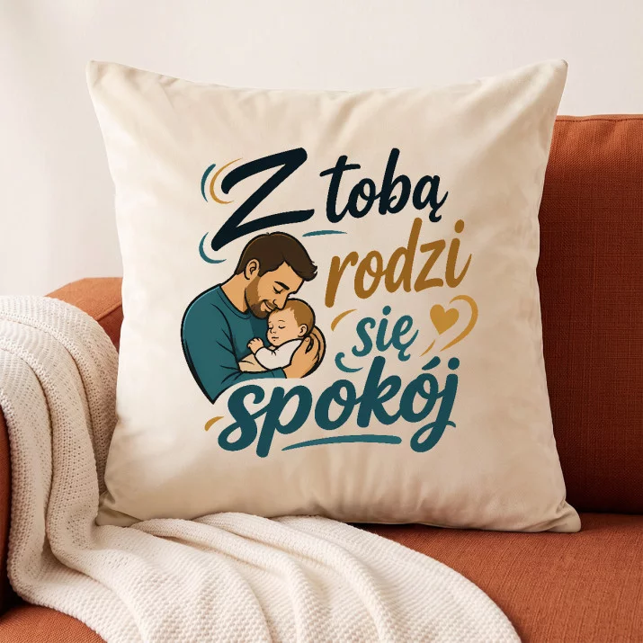 Poduszka Dekoracyjna Na Narodziny Dziecka Prezent Dla Mężczyzny: Czuły Początek Poduszka Dekoracyjna Na Narodziny Dziecka Prezent Dla Mężczyzny: Czuły Początek
