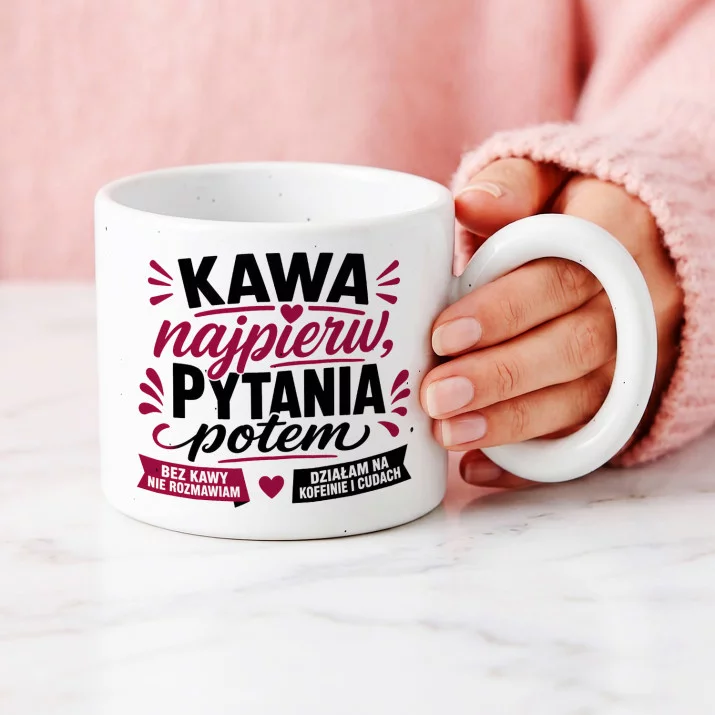 Kubek Z Okrągłym Uchem Na Święta Prezent Dla Kobiety: Kawowy Humor Poranny Kubek Z Okrągłym Uchem Na Święta Prezent Dla Kobiety: Kawowy Humor Poranny