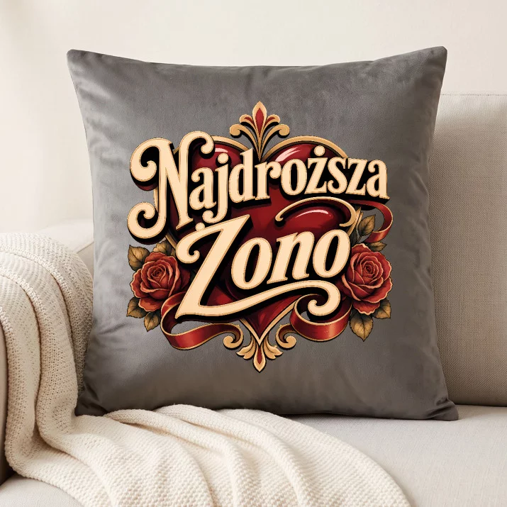 Poduszka Dekoracyjna Dla Żony Prezent Na Rocznicę Ślubu Dla Kobiety: Najdroższa Żono Poduszka Dekoracyjna Dla Żony Prezent Na Rocznicę Ślubu Dla Kobiety: Najdroższa Żono