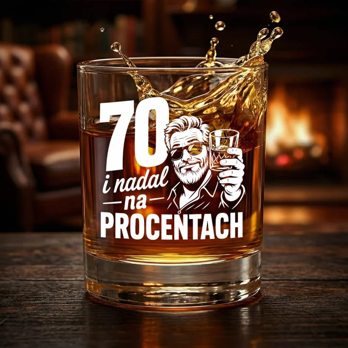 Szklanka Do Whisky Na 70 Prezent Dla Mężczyzny: 70 I Nadal Na Procentach