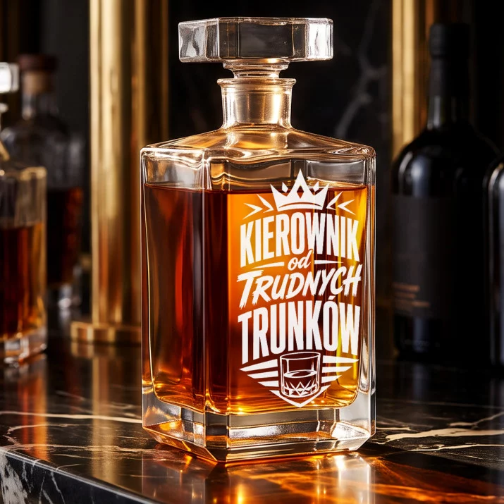 Karafka Do Whisky z Grawerem Dla Kierownika Prezent: Kierownik Od Trudnych Trunków