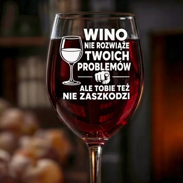 Kieliszek Do Wina Dla Mężczyzny Prezent Dla Mężczyzny: Winny Humor Grawer
