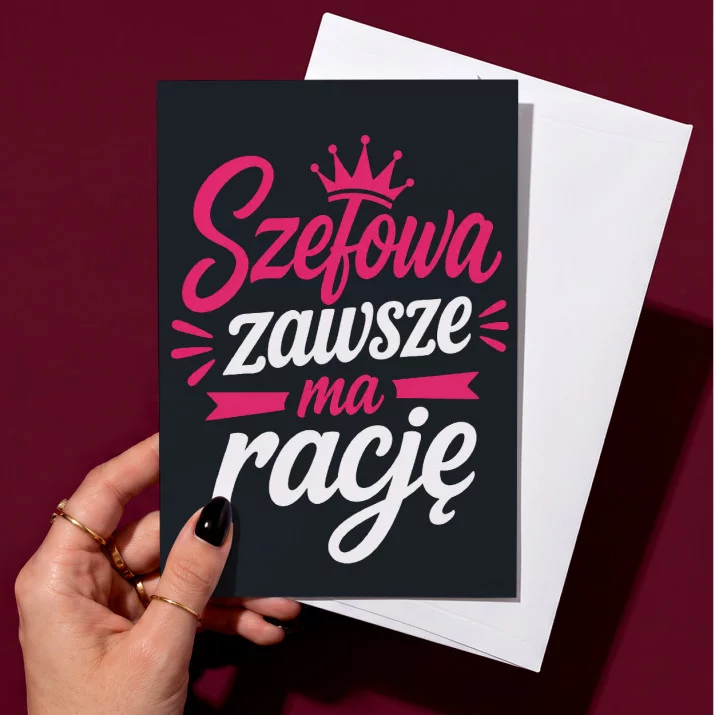 Kartka z Życzeniami Dla Szefowej Dla Kobiety: Szyk I Autorytet