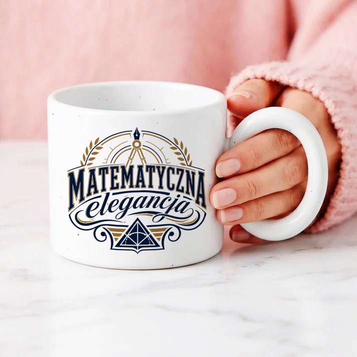 Kubek Z Okrągłym Uchem Dla Matematyka Prezent Dla Mężczyzny: Matematyczny Emblemat