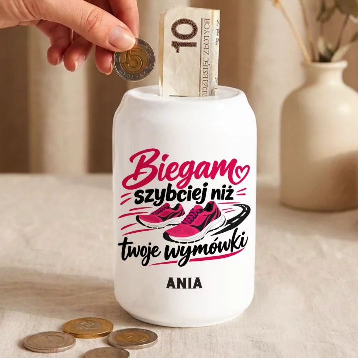 Skarbonka Dla Biegaczki Prezent Dla Kobiety: Biegam Szybciej Niż Twoje Skarbonka Dla Biegaczki Prezent Dla Kobiety: Biegam Szybciej Niż Twoje