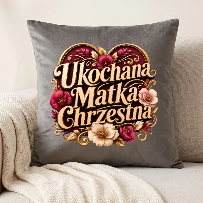 Poduszka Dekoracyjna Dla Matki Chrzestnej Prezent Dla Kobiety: Ukochana Matka Chrzestna Poduszka Dekoracyjna Dla Matki Chrzestnej Prezent Dla Kobiety: Ukochana Matka Chrzestna