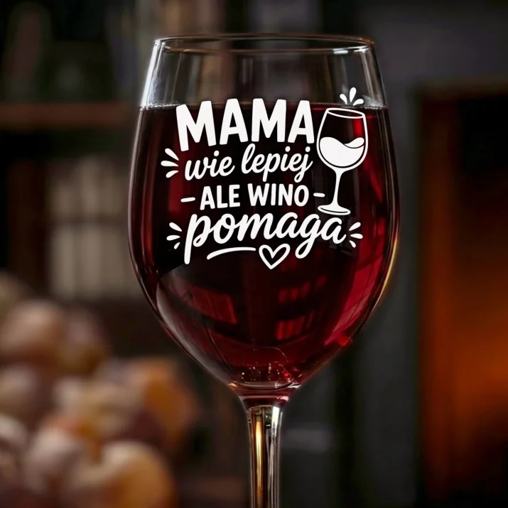 Kieliszek Do Wina Dla Mamy Prezent Na Dzień Mamy Dla Kobiety: Mama Wie Lepiej - Kieliszek Do Wina Dla Mamy Prezent Na Dzień Mamy Dla Kobiety: Mama Wie Lepiej -