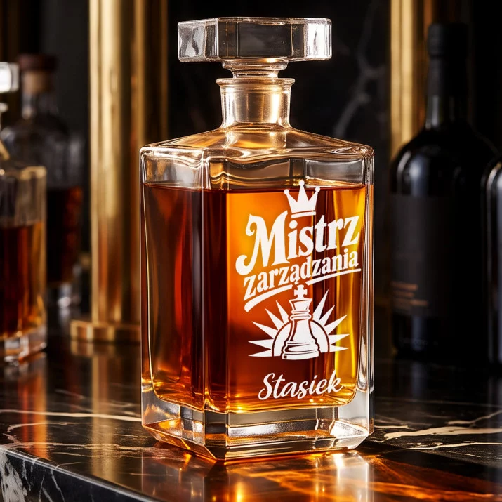 Karafka Do Whisky z Grawerem Dla Szefa Prezent Dla Mężczyzny: Mistrz Zarządzania