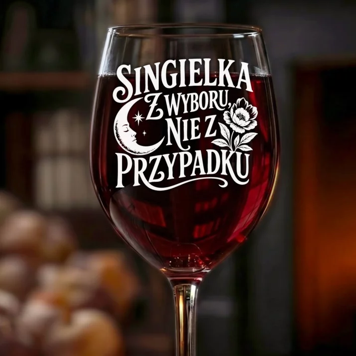 Kieliszek Do Wina Dla Singielki Prezent Dla Kobiety: Singielka Z Wyboru Kieliszek Do Wina Dla Singielki Prezent Dla Kobiety: Singielka Z Wyboru