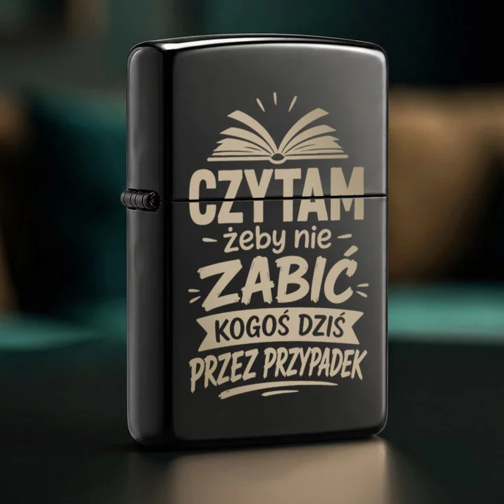 Zapalniczka Z Grawerem Dla Miłośnika Książek Prezent Dla Mężczyzny: Książkowy Humor