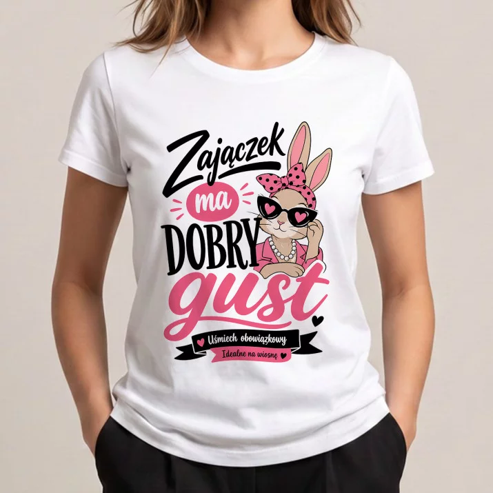Koszulka Damska Biała Na Zajączka Prezent Dla Kobiety: Zajączkowy Humor