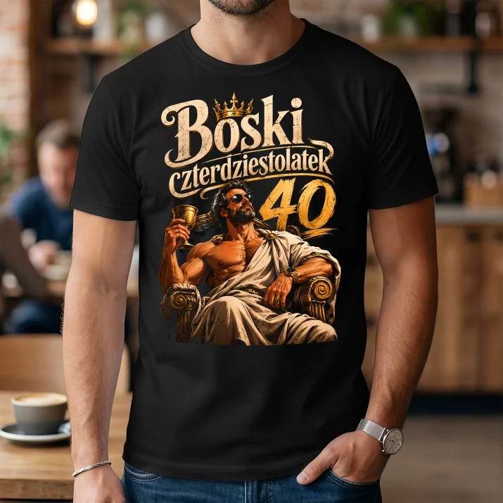 Koszulka Męska Na 40 Urodziny Prezent Dla Mężczyzny: Boski 40-Latek
