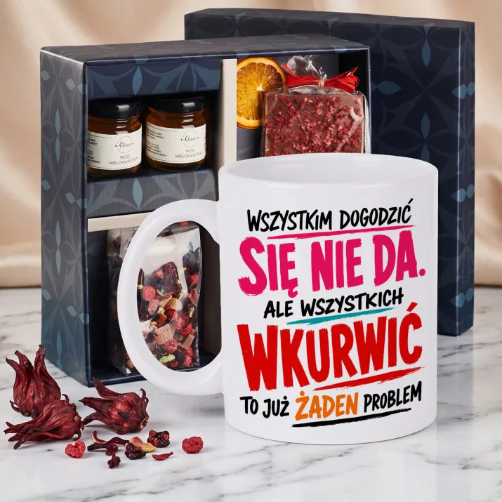 Zestaw Prezenowy Z Kubkiem Dla Niej Na Walentynki: Wszystkim Dogodzić Się Nie Da Zestaw Prezenowy Z Kubkiem Dla Niej Na Walentynki: Wszystkim Dogodzić Się Nie Da
